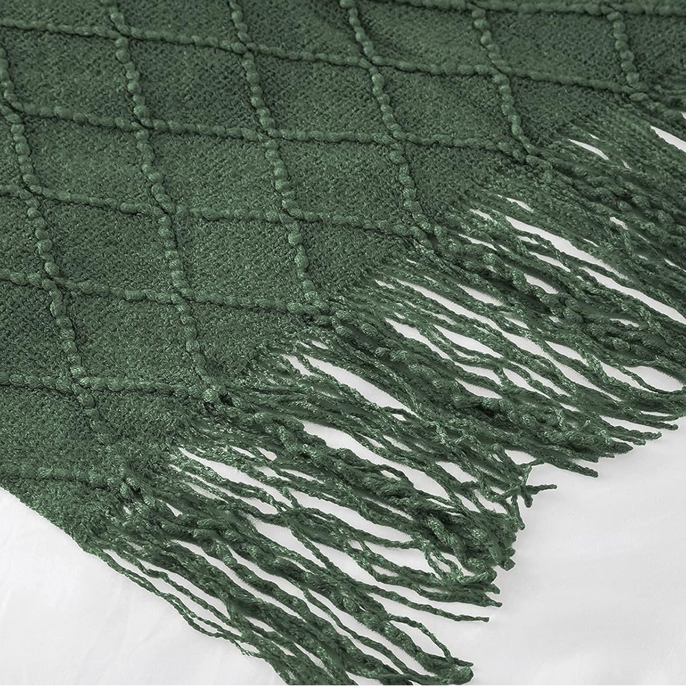 Olive Green Throw Blanket - Picture 3 of 5
